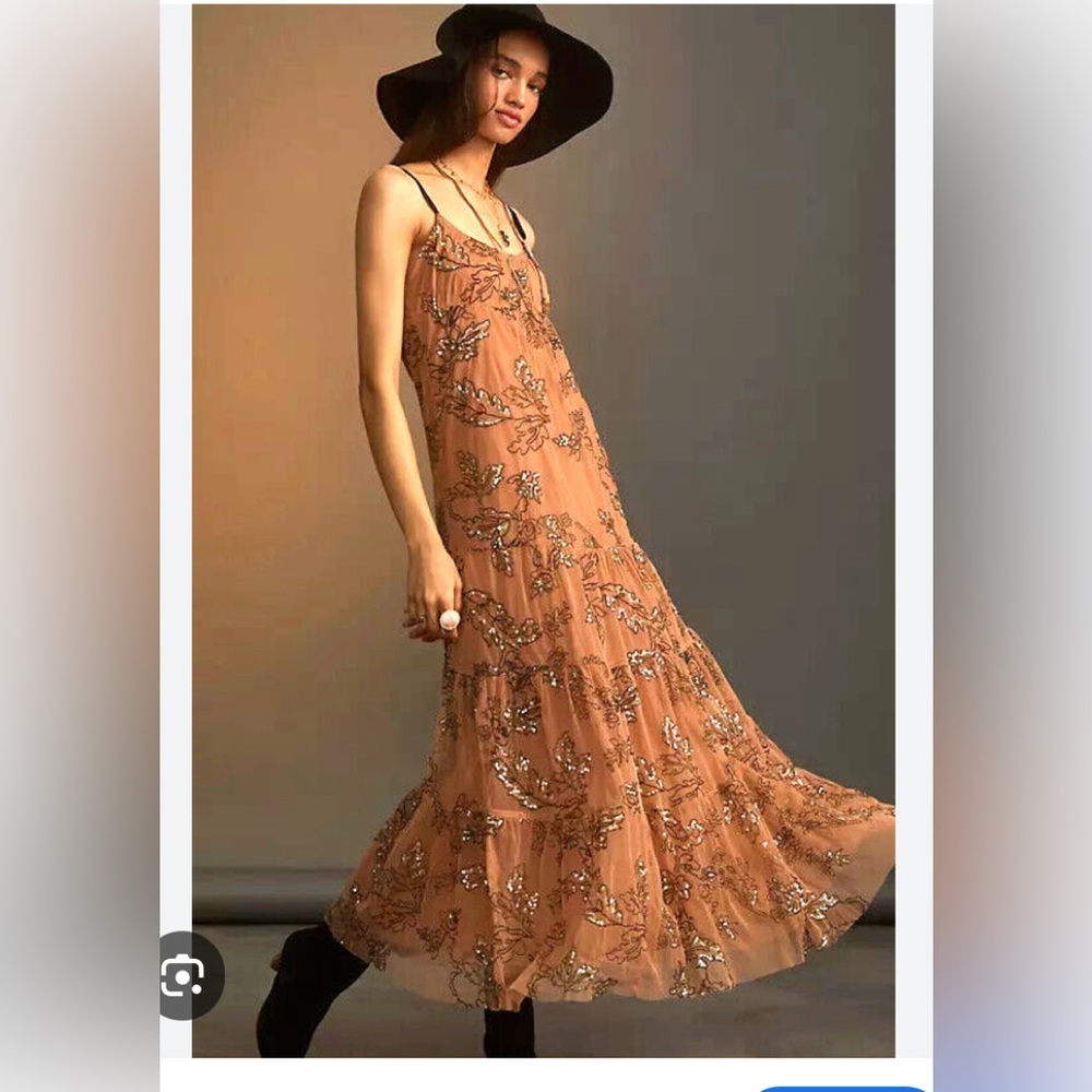 Anthropologie Sequin Midi dress sz M